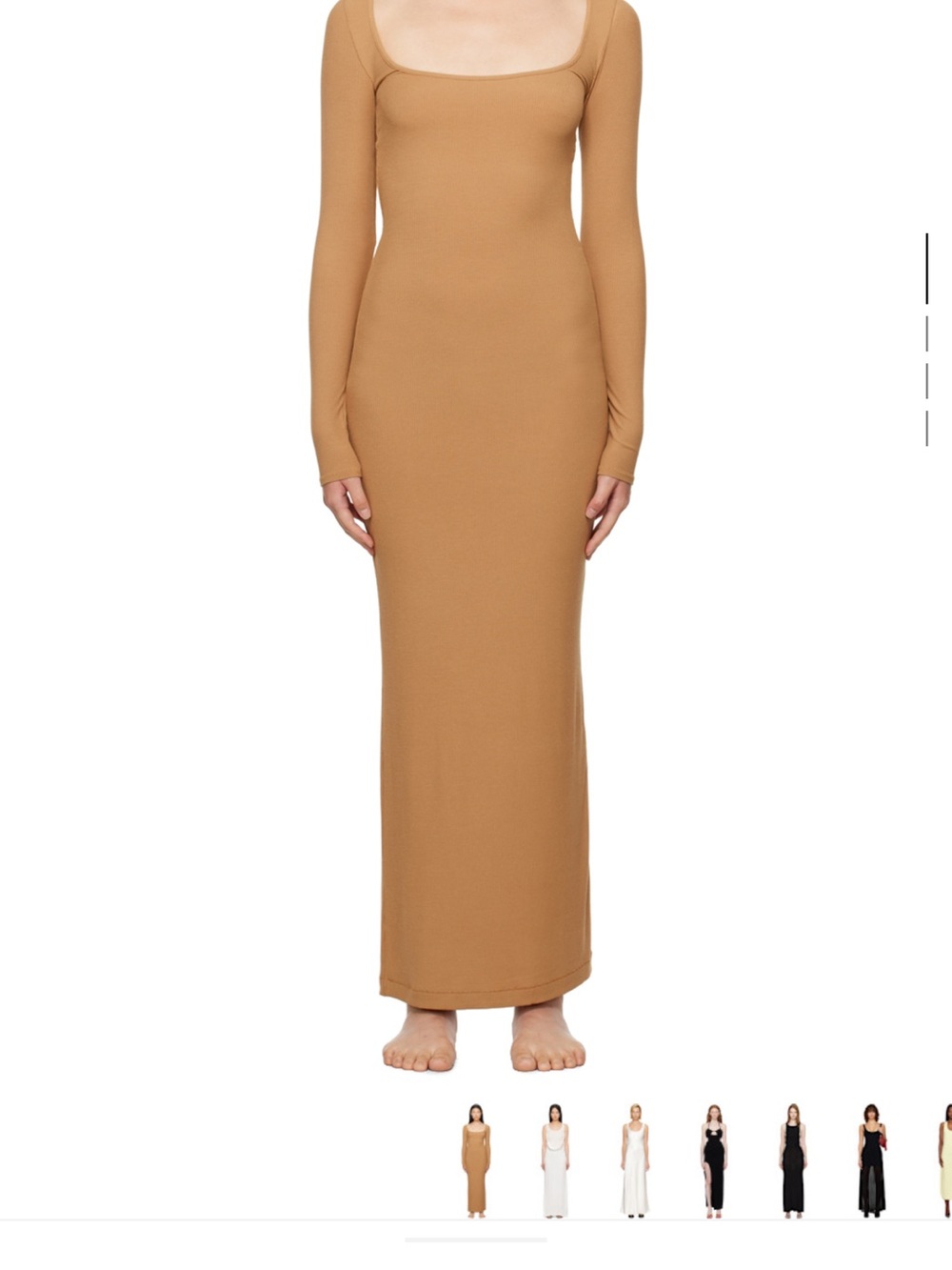 SKIMS Tan Soft Lounge Long Sleeve Maxi Dress